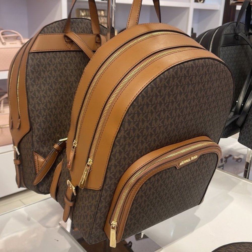 Michael Kors Jaycee Large Zip Pocket Backpack Brown - Picture 10 of 16